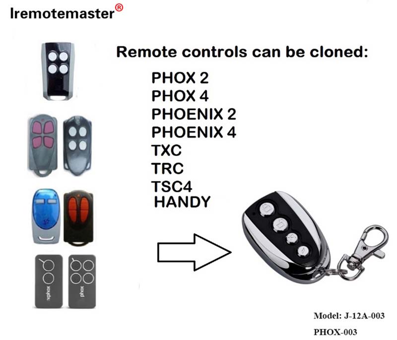 ለ PHOENIX 2 4 TSC2 TSC4 HANDY2 መተኪያ ጋራዥ በር የርቀት መቆጣጠሪያ 433.92mhz